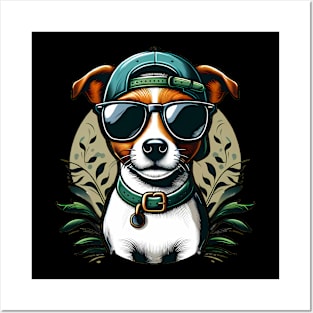 Funny Jack Russell Terrier with Sunglasses Posters and Art